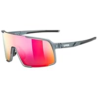 Uvex Cellon Sportbrille Sonnenbrille – ultraleicht und sicherer Halt – grey matt/mirror red