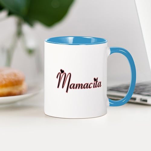 Taza Café Cerámica 11 oz Blanco Azul Interior miniatura 3