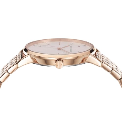 Armani Exchange Orologio a tre lancette al quarzo Donna, cassa in acciaio inossidabile oro rosa 36 mm con bracciale in acciaio inossidabile, AX7145SET, Set oro rosa e bianco - Immagine 4