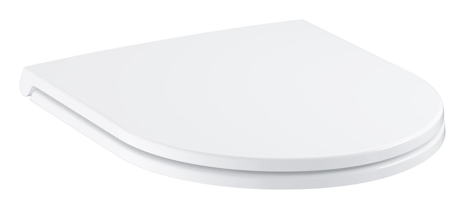 GROHE BAU Ceramic WC Slim Seat with Lid Including Fixation Set (Duroplast, Soft Close, Quick Release Function, Detachable, Easy to Fit from Above, Weight Bearing Capacity 150 kg), White, 39913001