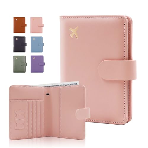 Image of Melsbrinna Premium Leather Passport Holder Covers Case, Waterproof Rfid Blocking Travel Wallet Passport Holder with Pen Holder, Cute Passport Book for Women /Men