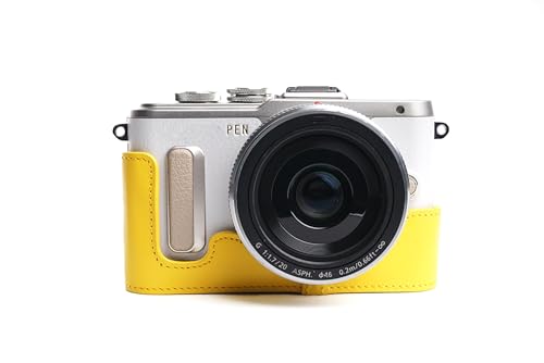 Sac pour appareil photo Olympus EPL8 jaune en cuir pour sublimer vos photos de voyage