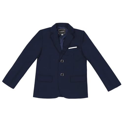 Generisch Traje formal, chaqueta de traje, blazer para niños pequeños, bebé, primavera, estampado de algodón, manga larga, abrigo de ropa, marine, 13-14 años