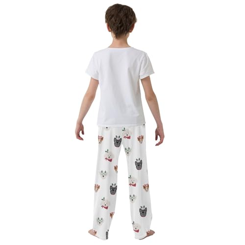 Boys' Pants Cute Cartoon Dogs Christmas Long Bottoms Jogger Pants Elastic Waist Trousers with Pockets S-XL3