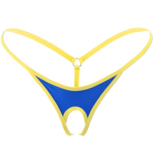 SHERRYLO Tanga de cuerda exótica para hombre, tangas y tangas, sexy, tanga, para hombre, suspensorios, mankini, jockstraps, 23005-amarillo marino, talla única