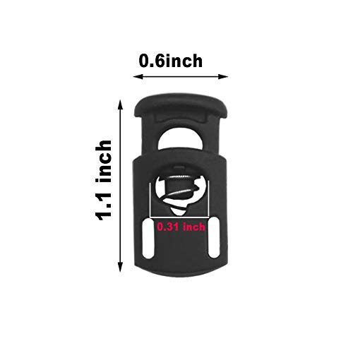 image for CousDUoBe 55 Pcs Plastic Cord Locks Single hole spring plug,Suit for D