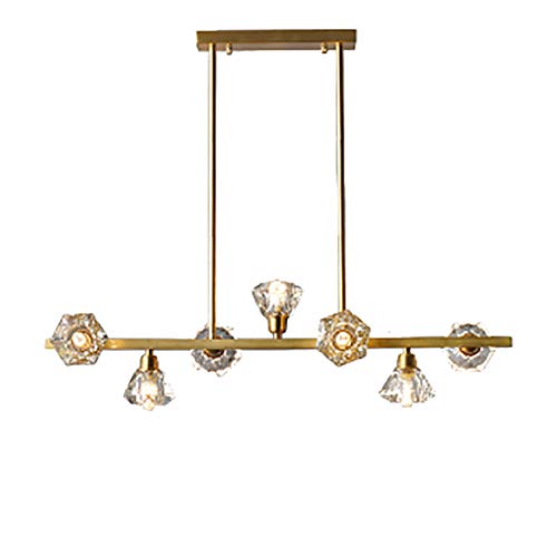 Lustre en cristal YRYRYW, éclairage de chambre et salon chic en cuivre 95cm