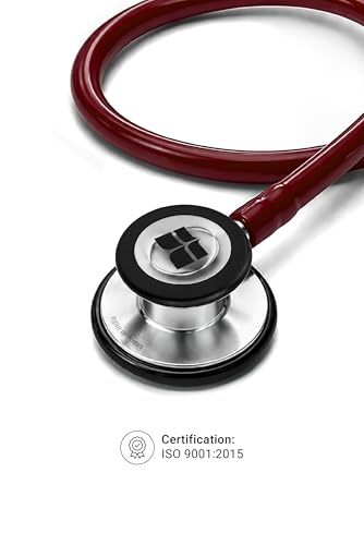 Image of Knya 6sense Stethoscope for Doctors & Residents | Tunable Diaphragm | Dual-Head Chest Piece for Adult & Pediatric Use | Lightweight Stainless Steel | Latex-Free Tubing | Soft-Seal Ear Tips | Premium Gift Box | for Medical Students (Maroon)