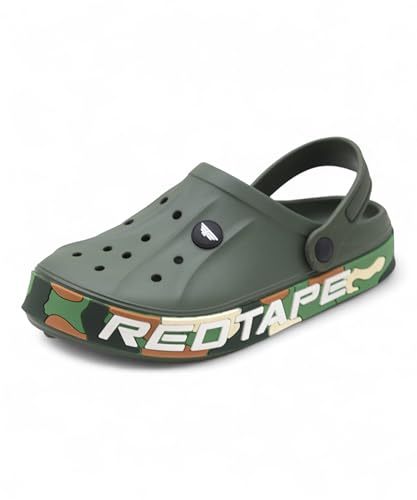 Image of Red Tape Mens Lightweight EVA Clogs Slip-On Comfortable Casual Footwear with Adjustable Back Strap and Anti-Slip Outsole