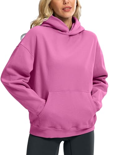 G Gradual Hoodies for Women Oversized Fleece Sweatshirt with Pocket Loose Fit Casual Athletic Workout Pullover, Rose Pink, Medium