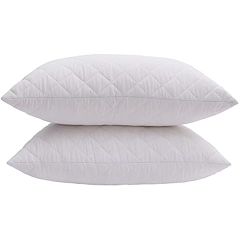 Niagara Sleep Solution Quilted Pillows for Sleeping 2 Pack Standard Size White Side Stomach Back Sleepers Super Soft Hotel Quality Pillows Pair Premium Super Soft Hollow Fiber Filled Down Alternative Cover
