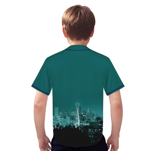 Camisa de beisebol City Night Skyline Jersey estampada vestuário para crianças fãs uniforme presente
