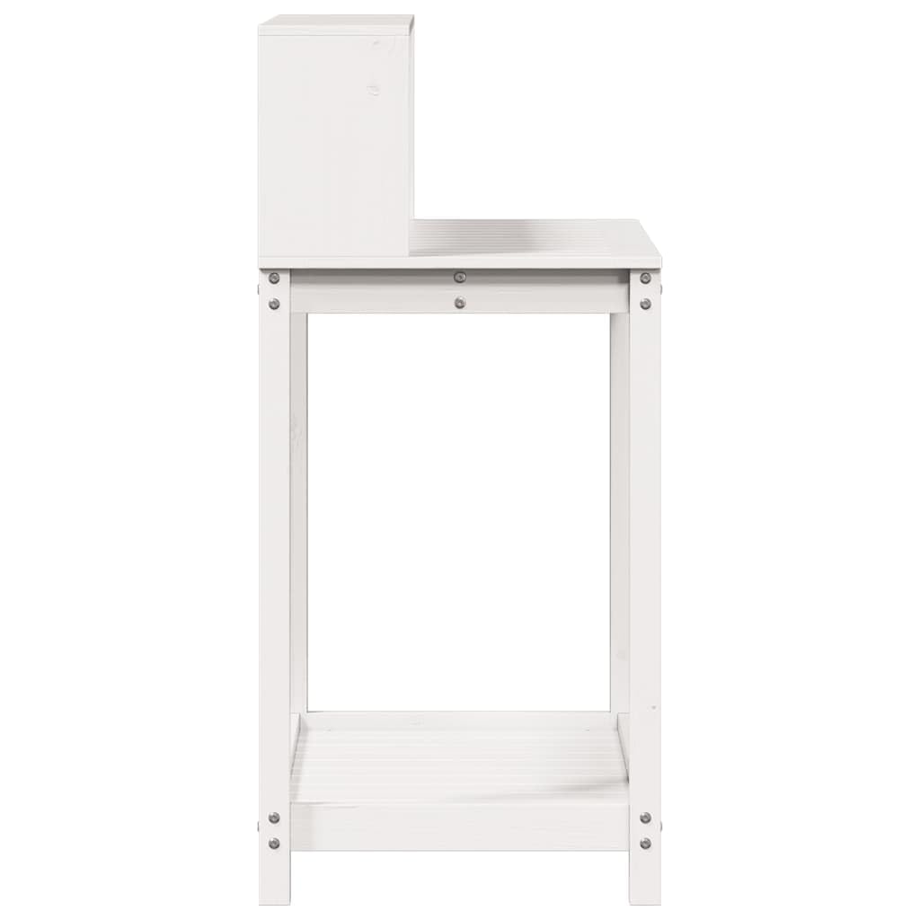 Gecheer Tavolo Invaso con Ripiani,Tavolo da Lavoro per Giardino,Tavolo per Piante in Legno,Banco da Lavoro da Giardino,Tavolo da Esterno,Banco da invasatura,Bianco 82,5x50x109,5 cm Massello Pino