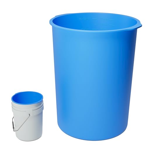 5 Gallon Bucket Liner Reusable Rubber Bucket Saver Liner for Concrete Mix Thinset Paint Mortar Grout Mud and Cement with Graduated Measurements (Blue)