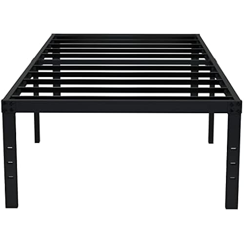 EMODA 18 Inch Twin Bed Frame, Heavy Duty Tall with Large Storage Space