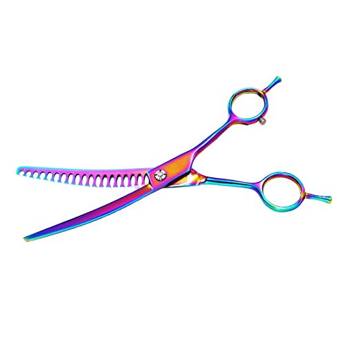 Down Curved Chunker Shears Hair Cutting Stainless Steel Hair Trimming Tool 7 Inch