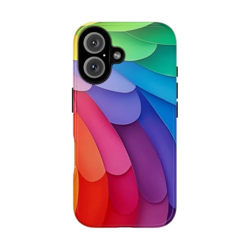 Coque iPhone 16 arc-en-ciel motif brillant haute définition