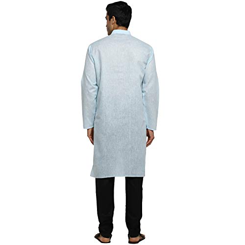 Image of Royal Kurta Men's Cotton Knee long full Sleeve Solid Straight Kurta Pyjama Set