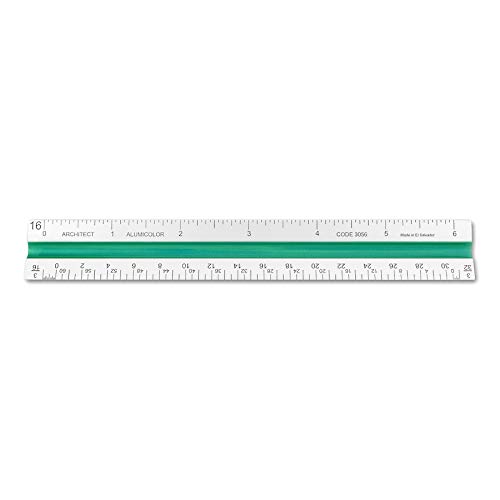 Image of Alumicolor Aluminum Architect Color-Coded Solid Drafting Scale, 6IN, Silver,3056-1