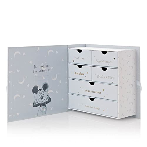 Disney Baby Keepsake Box Blue & Gold - Mickey, Blue, Gold, 24 x 24 x 9.5cm - Image 3