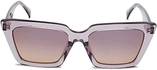 Image of RAEN - Keera - Womens Retro Cat-Eye Sunglasses UV Protection - Hazy Lilac /Agave Mirrored Lens (Size 54 MM)