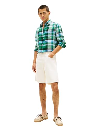 Image of Tommy Hilfiger Men's Long Sleeve Casual Linen Button Down Shirts in Regular Fit