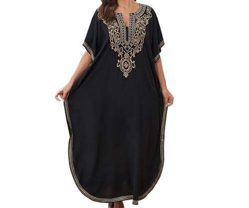 Chemisier de plage couleur unie robe ample brodée