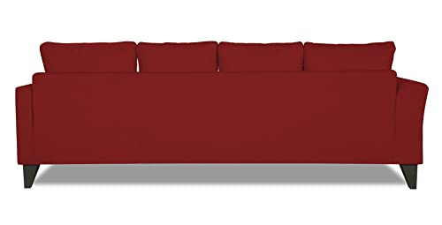 Image of Adorn India Maddox Tufted L Shape 5 Seater Sofa Sofa Set RHS (Maroon) (3 Year Warranty)