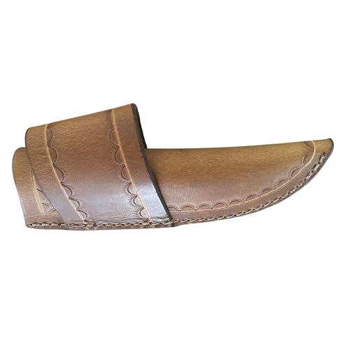 Coast Leathers Custom Leather Knife Sheath for Buck Small Selkirk Knife, Water Buffalo Cross Draw Knife Holster, Wearable Either Right or Left-hand Side, Strong and Durable Knife Holder - Golden Brown - Coast Leathers