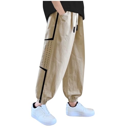 Children Boy Girl Loose Fit Pants for Child Track Athletic Brunch Jogger Thin Straight Leg Basic Cuff Leg Fall Summer Pants 2025 Soft Comfy Clothes Fashion 15 Years