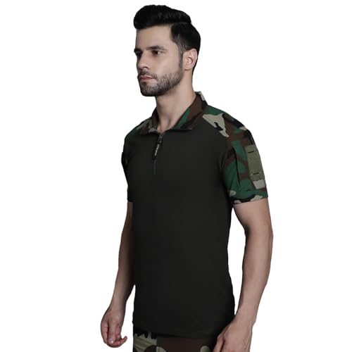 Image of MOUNTMILLER Men's Short Sleeve Ripstop Tactical Polo T-Shirt | Anti-Odor | Moisture-Wicking | UV Protective| Ideal for Hiking & Trekking, Outdoor