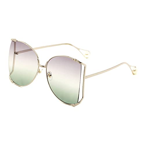 Lunettes de soleil surdimensionnées haut de gamme en métal évidé chic