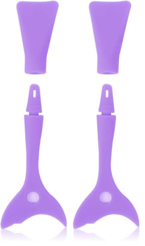 Image of Gleva 4 in 1 Mascara Guard Upper Lower Eye Eyeliner Tape Lash, Resusable Silicone Eyeshadow Eyebrow Stencils, Multifunction Eyeliner Tool for Beginner (Purple) (Pack of 2)
