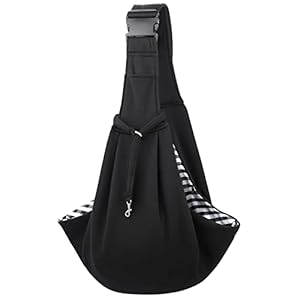 Coolzon Draagdoek voor hond en huisdier, hondendraagtas, ademende draagtas voor kleine honden en katten, verstelbare schouderriem, puppyschoudertas, hondendraagtas tot 7 kg, zwart