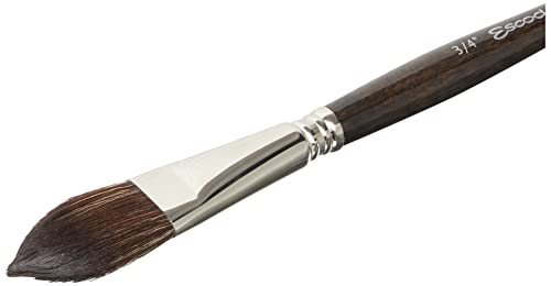 Image of Escoda Ultimo Series 1523 Artist Watercolor and Acrylic Paint Brush, Synthetic Squirrel, Flat Filbert, Size 3 /4 inch