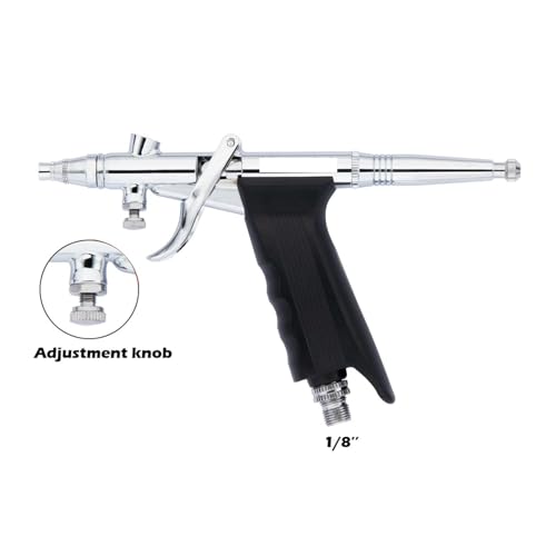 Aerógrafo doble acción de 0.3 a 0.8mm con tres depósitos intercambiables 6