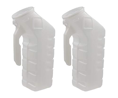 Healthstar Odor Shield Male Urinal 32 oz - 2 Pack | Spill-Resistant with Mess-Free Tight Seal Lid (2 Pack)