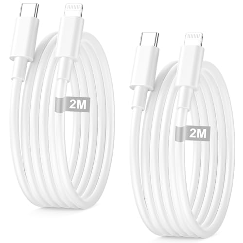Image of USB C to Lighting Cable 2M 2Pack,iPhone Lighting to USB C Fast Charger Cable [MFi Certifed],Lighting Cable USB C Charging Cable Fast Charge Lead Wire for iPhone 14 Pro Max/Plus/13/12/11/XS/7/8/iPad