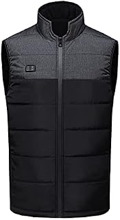 Electric Heated Vest,Heated Body Warmer Ladies Usb Charging For Men And Women Heating Body Warmer Gilet Temperature 3 Stalls Adjustable Temperature Washable Heated Men Vest (Black XL)