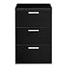YAHEETECH End Side Table Nightstand with 3 Drawers, Wooden Sofa Bed Side Storage Stand Cabinet for Bedroom, Accent Night Stand Table, Black