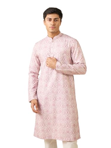Image of DIWAS BY MANYAVAR Men's Cotton Blend Printed|Sequined Kurta (1pc)