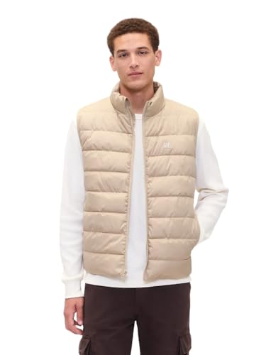 GAP Mens Logo Lightweight Puffer Vest Khaki L