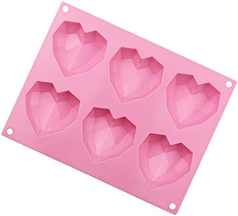 Vedini Silicone 6 Cavity Pinata 3D Heart Shape Cake Silicon Mold, Pack of 1 (Pink) JKB-667