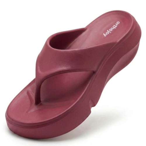 Image of ORTHO JOY Orthopedic Slippers for Women | Soft Cushioned EVA Flip Flops with Arch & Heel Support | Lightweight Anti-Slip Platform Thong Slides for Daily Wear, Indoor & Outdoor