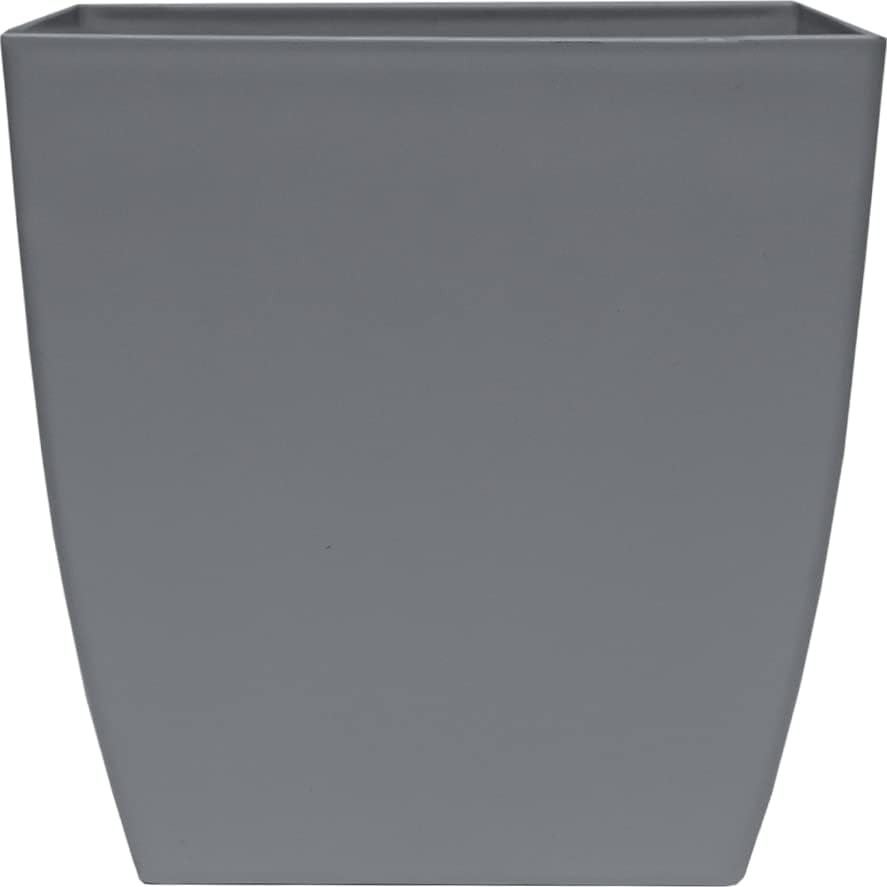 The HC Companies 16 Inch Aria Square Self Watering Planter - Plastic Plant Pot for Indoor Outdoor Plants Flowers Herbs, Warm Gray Warm Gray 16"