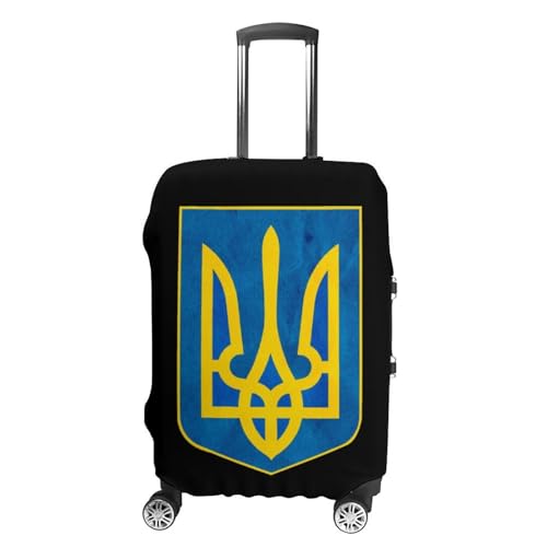 Coat of Arms of Ukraine Unisex Luggage Cover Washable Travel Suitcase Case Elastic Baggage Protective Covers L