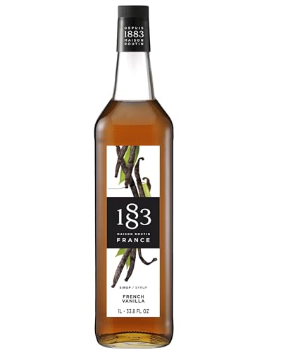 Image of 1883 French Vanilla Syrup - Premium French Flavoring Syrup for Coffee, Lattes, Iced Coffee, Cocktails & Desserts - 1L Glass Bottle, Made in France