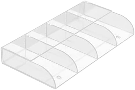 TV Remote Control Holder Wall Mount Acrylic Clear Media Organizer Storage Box Case With 4 Grids For Table Desk Bedside