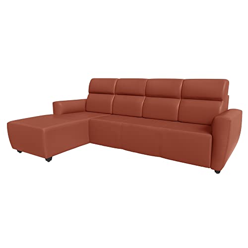 Image of Wakefit Sofa Set for Living Room | 3 Year Warranty | L Shape Sofa, Sofa Set, Wooden Sofa Set for Living Room, 3 Seater Sofa + Left Aligned Chaise - Belize (Fabric, Tan)