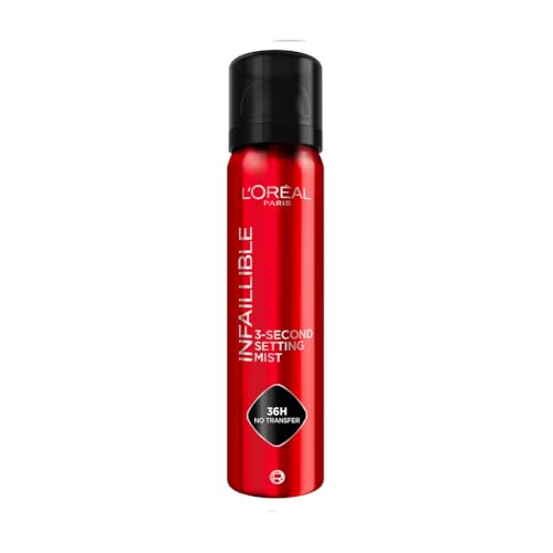L'Oréal Paris - Spray Fixateur de Maquillage - Waterproof - Sans Transfert - Formule Légère - Non Collant - Résistant à l'Eau et à la Transpiration - Tenue Jusqu'à 36h - Infaillible - 75 ml